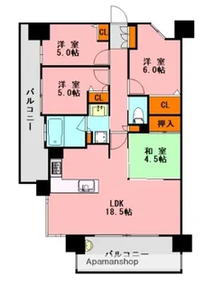 パークアソシア室見河畔【202号室】の間取り