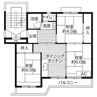 ビレッジハウス中桜田2号棟【0108号室】の間取り