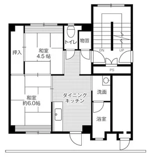 ビレッジハウス湖山2号棟【0303号室】の間取り