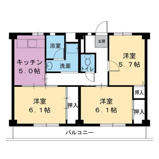 ビレッジハウス沼小柳3号棟【0102号室】の間取り