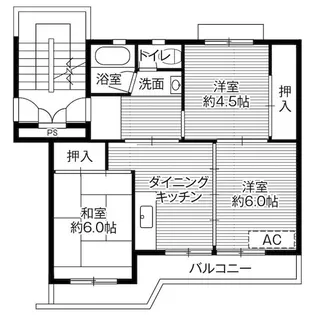ビレッジハウス門田2号棟【4階】の間取り