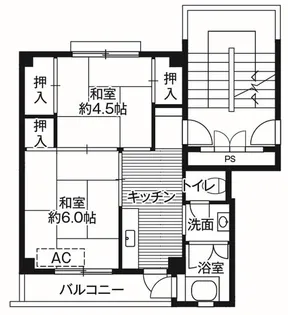 ビレッジハウス湖西第二1号棟【0205号室】の間取り