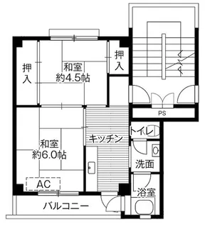 ビレッジハウス余座2号棟【4階】の間取り