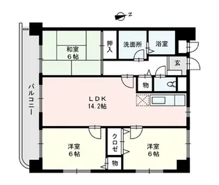 リバーウエスト姪浜【2階】の間取り