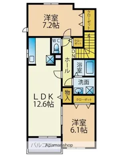リヤン伊都【2階】の間取り