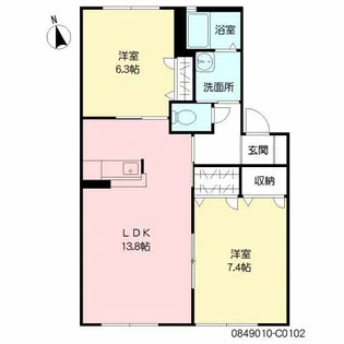 マリナライフ C棟【102号室】の間取り