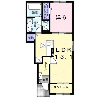 東風レジデンス A【1階】の間取り