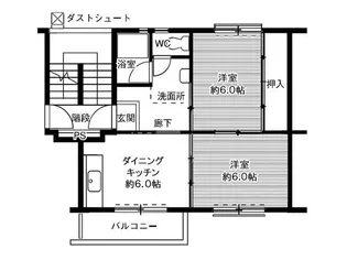 ビレッジハウス笹川9号棟【0501号室】の間取り