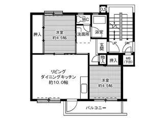 ビレッジハウス笹川13号棟【0202号室】の間取り