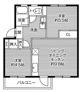ビレッジハウス鳴滝5号棟【4階】の間取り
