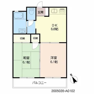 サンコーポ今宿【202号室】の間取り