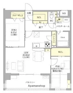 MONTE VISTA(モンテヴィスタ)【1階】の間取り