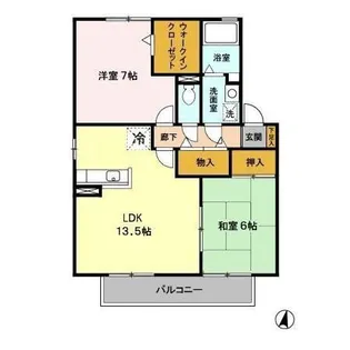 ベルタウンⅠ A棟【2階】の間取り