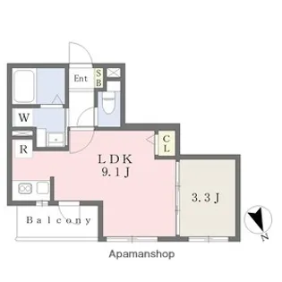 フルス愛宕【4階】の間取り