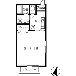 リースランド富士見V B【1階】の間取り