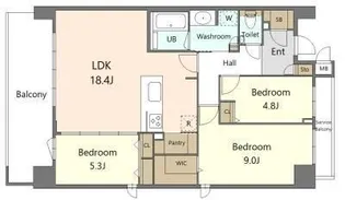 SーRESIDENCE百道AUREATE【3階】の間取り
