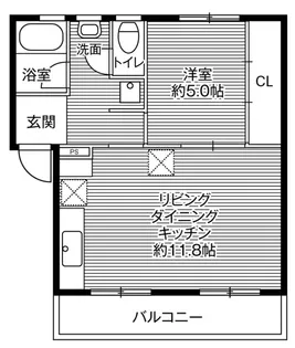 ビレッジハウス鳴滝8号棟【4階】の間取り