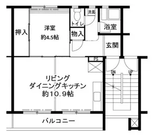 ビレッジハウス鳴滝8号棟【4階】の間取り
