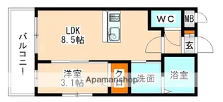 トラストビル前原北【3階】の間取り