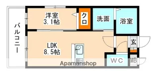 トラストビル前原北【3階】の間取り