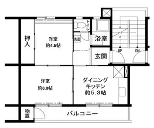 ビレッジハウス鳴滝33号棟【2階】の間取り