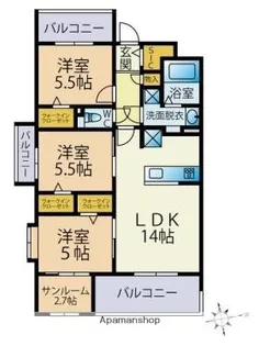 ビーコンヒル石丸【5階】の間取り