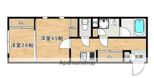 ライフ・モア原B棟【2階】の間取り