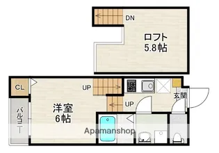 ハーモニーテラス今宿【1階】の間取り