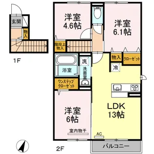 アーク伊都の杜 B棟【2階】の間取り