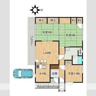 石丸2丁目2階住居【1号室】の間取り