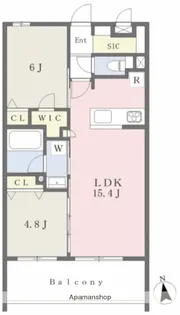 LOCRAS ATAGO【5C号室】の間取り