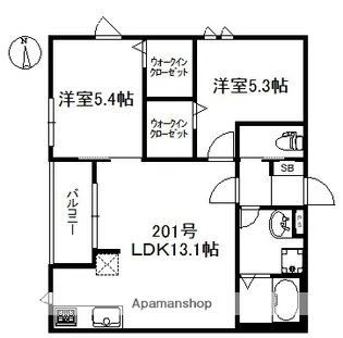 NEXUS姪浜【2階】の間取り