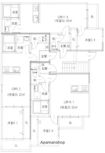 周船寺2丁目AP(仮)1号棟【201号室】の間取り