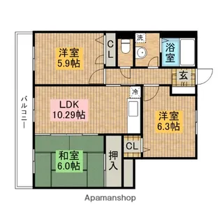 サンスーシー桜台【6階】の間取り