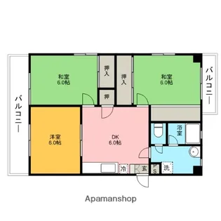 サンハイツA【4階】の間取り