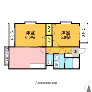 サンライズ原【202号室】の間取り
