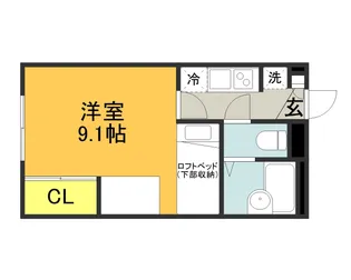 レオパレスレグルス【1階】の間取り