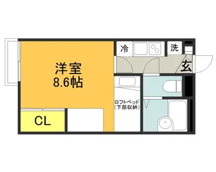 レオパレス稲荷町【2階】の間取り