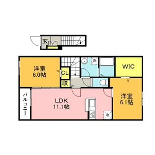 ピース ガーデン A【2階】の間取り