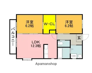 LALA FLAT【102号室】の間取り