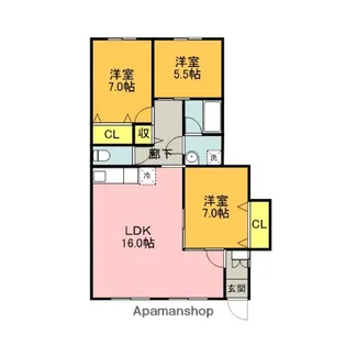 K&MハイツΑ【3号室】の間取り