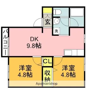 ハイツKN A【101号室】の間取り