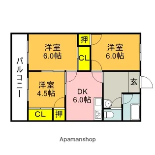 旭町コーポ【206号室】の間取り
