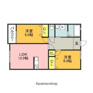 ペット-パサージュ大薮K【2階】の間取り