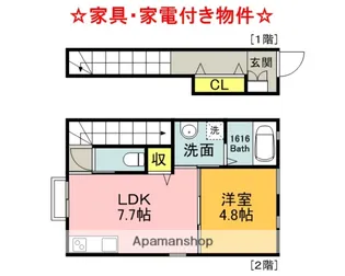 MIKI HOUSE 西本町A【201号室】の間取り