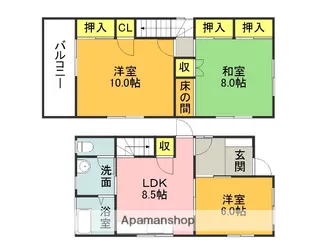 福岡県田川市平松町【一戸建】の間取り