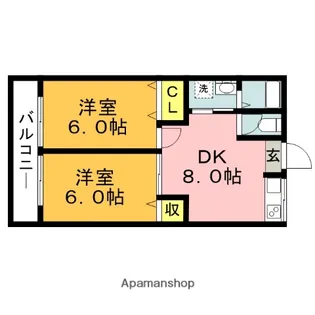 マキシマムドリームⅡ【205号室】の間取り