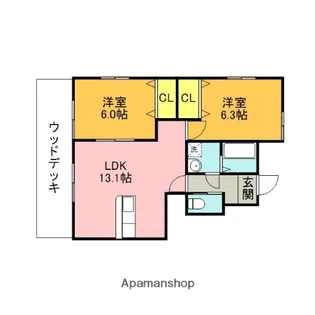 ARK PRIME C棟【105号室】の間取り