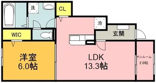 フィデール田川B【1階】の間取り