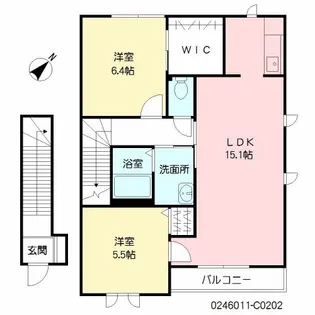 2LDKの間取り画像